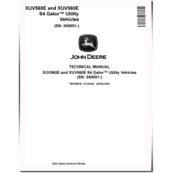 XUV560E and XUV560E S4 Gator Utility Vehicles Technical Manual (TM159819)