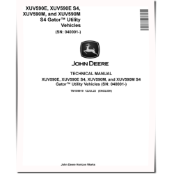 XUV590E, XUV590E S4, XUV590M and XUV590M S4 Gator Utility Vehicles Technical Manual (TM159919)