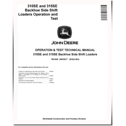 310SE and 315SE Side Shift Backhoe Loaders Operation and Test Manual (TM1608)