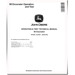 80 Crawler Excavators (Metric) Operation and Test Manual (TM1655)