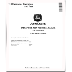 110 Crawler Excavators (Metric) Operation and Test Manual (TM1657)
