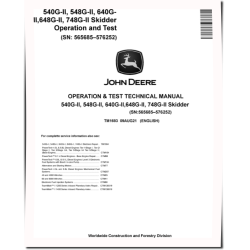 540G-II, 640G-II Skidders, 548G-II, 648G-II and 748G-II Grapple Skidders Operation and Test Manual (TM1693)