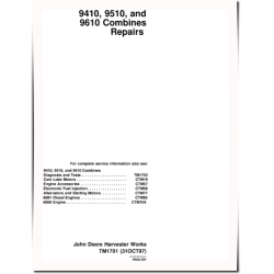 9410, 9510 and 9610 (SN: 675201-) Combines Repair Manual (TM1701)