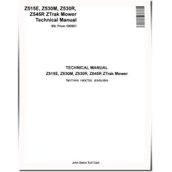 ZTrak Z515E, Z530M, Z530R and Z545R Zero-Turn Mowers (SN. from 100001) Technical Manual (TM171919)
