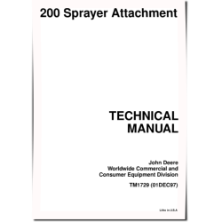 200 Sprayer Attachments Technical Manual (TM1729)