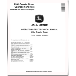 850J Crawler Dozers with 6090HT001, 6081HT006 Engines Operation and Test Manual (TM1730)
