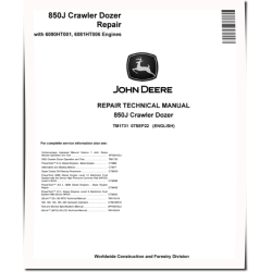 850J Crawler Dozers with 6090HT001, 6081HT006 Engines Repair Manual (TM1731)