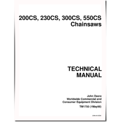 200CS, 230CS, 300CS and 550CS Chainsaws Technical Manual (TM1750)