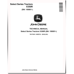 Select Series X350R Lawn Tractors (SN. from 150001) Technical Manual (TM175919)