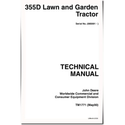 355D (SN: 085001-) Lawn Tractors Technical Manual (TM1771)
