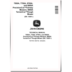 PrecisionCut 7500A, 7700A, 8700A, 8900A and TerrainCut 8800A Reel Mowers Technical Manual (TM177619)