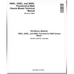 PrecisionCut 180SL, 220SL and 260SL Walk Greens Mowers (SN. from 130001) Technical Manual (TM178219)