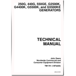 250G, 440G, 550GE, G2500K, G4400K, G5500K and G5500KE Generators Technical Manual (TM1791)