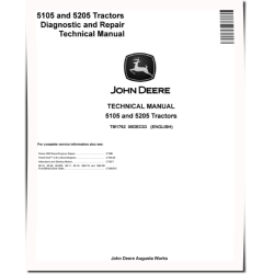 5105 and 5205 Tractors Technical Manual (TM1792)