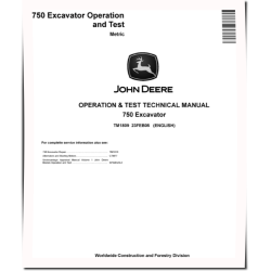 750 Crawler Excavators (Metric) Operation and Test Manual (TM1809)