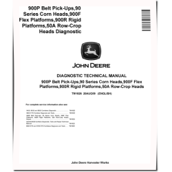914P Belt Pickups, 492,493,494,592,594, 692,693,693SH,694, 892,893,894, 1092,1290,1291,1293 Corn Heads, 653A, 853A Row-Crop Heads, 915F, 918F, 918R, 920F, 920R, 922F, 922R, 925F, 925R, 930F and 930R Cutting Platforms Diagnostic Manual (TM1826)