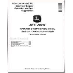 200LC, 330LC and 370 Excavator Loggers Operation and Test Manual Supplement (TM1827)