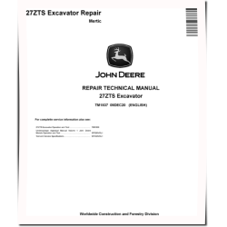 27ZTS Compact Excavators (Metric) Repair Manual (TM1837)