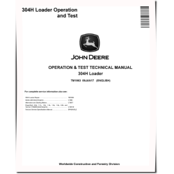 304H Compact 4WD Loaders Operation and Test Manual (TM1863)