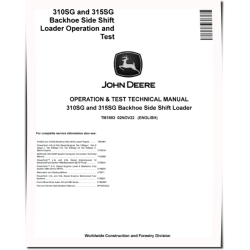 310SG and 315SG Side Shift Backhoe Loaders Operation and Test Manual (TM1883)