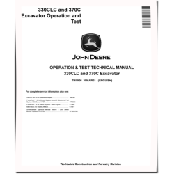330C LC and 370C Crawler Excavators Operation and Test Manual (TM1926)
