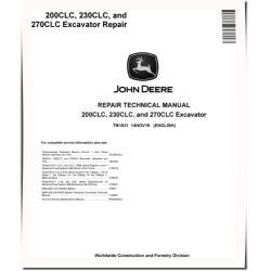 200C LC, 230C LC and 270C LC Crawler Excavators Repair Manual (TM1931)