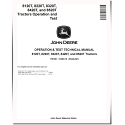 8120T, 8220T, 8320T, 8420T and 8520T Tracked Tractors Operation and Test Manual (TM1981)