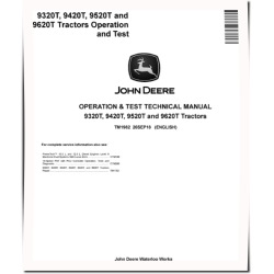 9320T, 9420T, 9520T and 9620T Tractors Operation and Test Manual (TM1982)