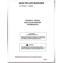 853G (SN: 003001-003083) Feller Bunchers Technical Manual (TM1989)