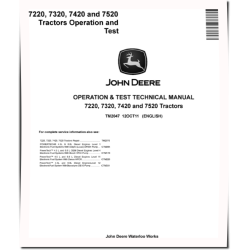 7220, 7320, 7420 and 7520 Tractors Operation and Test Manual (TM2047)
