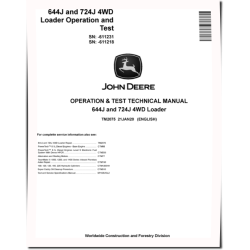 644J (SN. before 611231) and 724J (SN. before 611218) 4WD Loaders Operation and Test Manual (TM2075)