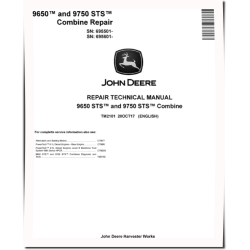 9650 STS (SN. from 695501) and 9750 STS (SN. from 695601) Combines Repair Manual (TM2101)