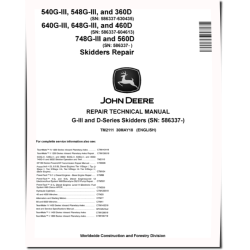 540G-III, 640G-III Skidders, 548G-III, 648G-III, 748G-III, TimberJack 360D, 460D and 560D Grapple Skidders Repair Manual (TM2111)