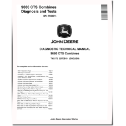 9660 CTS (SN. from 705401) Combines Diagnostic Manual (TM2172)
