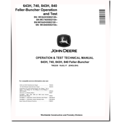 643H, 843H, TimberJack 740 and 840 Feller Bunchers Operation and Test Manual (TM2235)