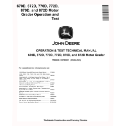 670D, 672D, 770D, 772D, 870D and 872D Motor Graders Operation and Test Manual (TM2246)