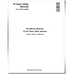 TE Electric Gator Utility Vehicles (SN: 001001 - 160000) Technical Manual (TM2339)