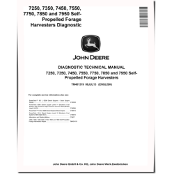 7250, 7350, 7450, 7550, 7750, 7850 and 7950 Self-Propelled Forage Harvesters Diagnostic Manual (TM401319)