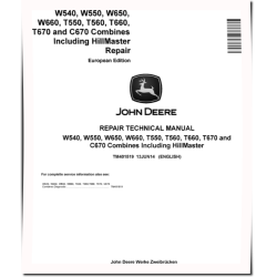 C670, T550, T560, T660, T670, W540, W550, W650 and W660 Combines (European Edition) Repair Manual (TM401519)