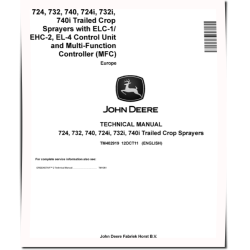 724, 724i, 732, 732i, 740 and 740i Trailed Crop Sprayers (European Edition) Technical Manual (TM402919)