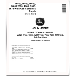 T550, T560, T660, T670, W540, W550, W650 and W660 (MY2014-2015) Combines Repair Manual (TM406219)