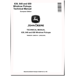 639, 649 and 659 Windrow Pickups (European Edition) Technical Manual (TM408319)