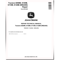 6090M, 6100M, 6110M and 6120M WB2400 Tractors (from MY2020) Repair Manual (TM412019)