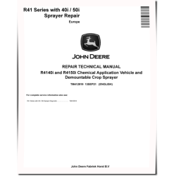 R4140i and R4150i Chemical Application Vehicles and Demountable Crop Sprayer (European Edition) Repair Manual (TM412819)
