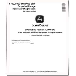 9700, 9800 and 9900 Self-Propelled Forage Harvesters (SN: 620000-620999) Diagnostic Manual (TM413419)