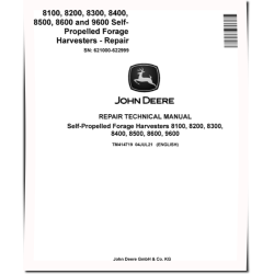 8100, 8200, 8300, 8400, 8500, 8600 and 9600 Self-Propelled Forage Harvesters Repair Manual (TM414719)