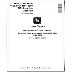 T550, T560, T660, T670, W540, W550, W650 and W660 Combines (SN: 135000-144999) Diagnostic Manual (TM415419)