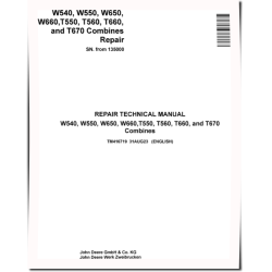 T550, T560, T660, T670, W540, W550, W650 and W660 Combines Repair Technical Manual (TM416719)