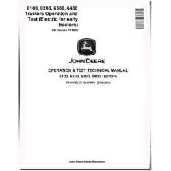 6100, 6200, 6300 and 6400 Tractors (SN. before 101000) Electical System Operation and Test Manual Supplement (TM4487ELEC)