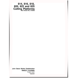 814, 816, 818, 820, 822 and 825 Cutting Platforms (Europe) Technical Manual (TM4533)